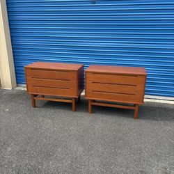 Mid Century Modern Danish Teak 3 Drawer Dressers By Nils Jonsson For HJN Møbler 