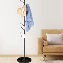 Modern Metal Coat Rack with Marble Base – Heavy Duty & Stylish