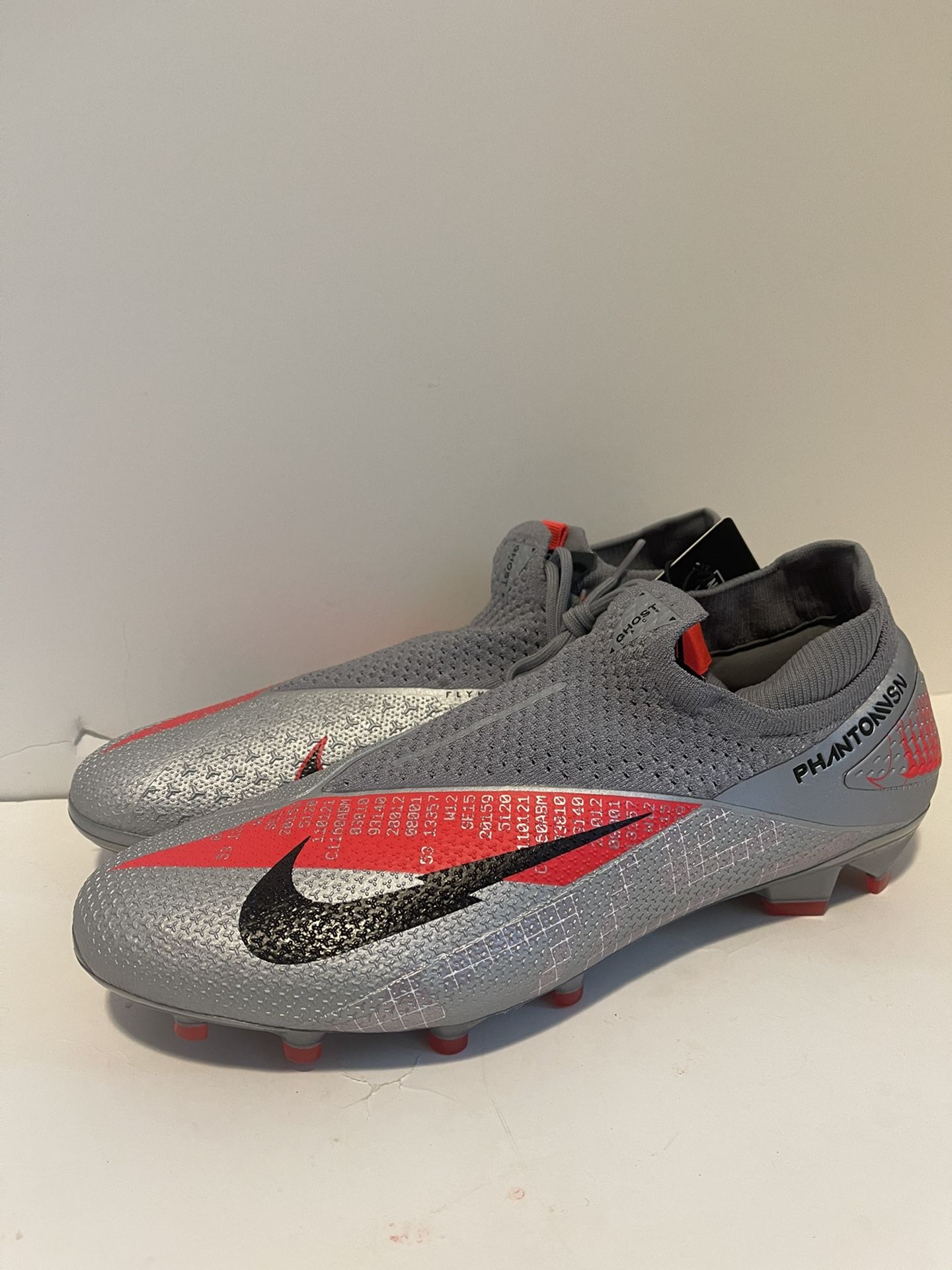 Men's Nike Phantom VSN 2 Elite DF FG Soccer Cleats Silver CD4161-906 Men’s Size 13