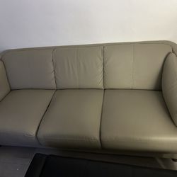 Beige Leather Couch For Sale 