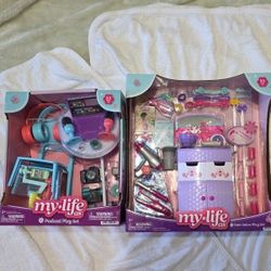New My Life As Doll Set Bundle Podcast Play Set And Hair Salon Play Set 18 Inch Dolls Christmas Toys Gifts Doll NIB AG American Girl Our Generation OG