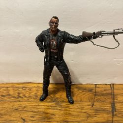 2001 McFarlane Toys Movie Maniacs Series 4 T2 T-800 Action Figure 7” Arnold