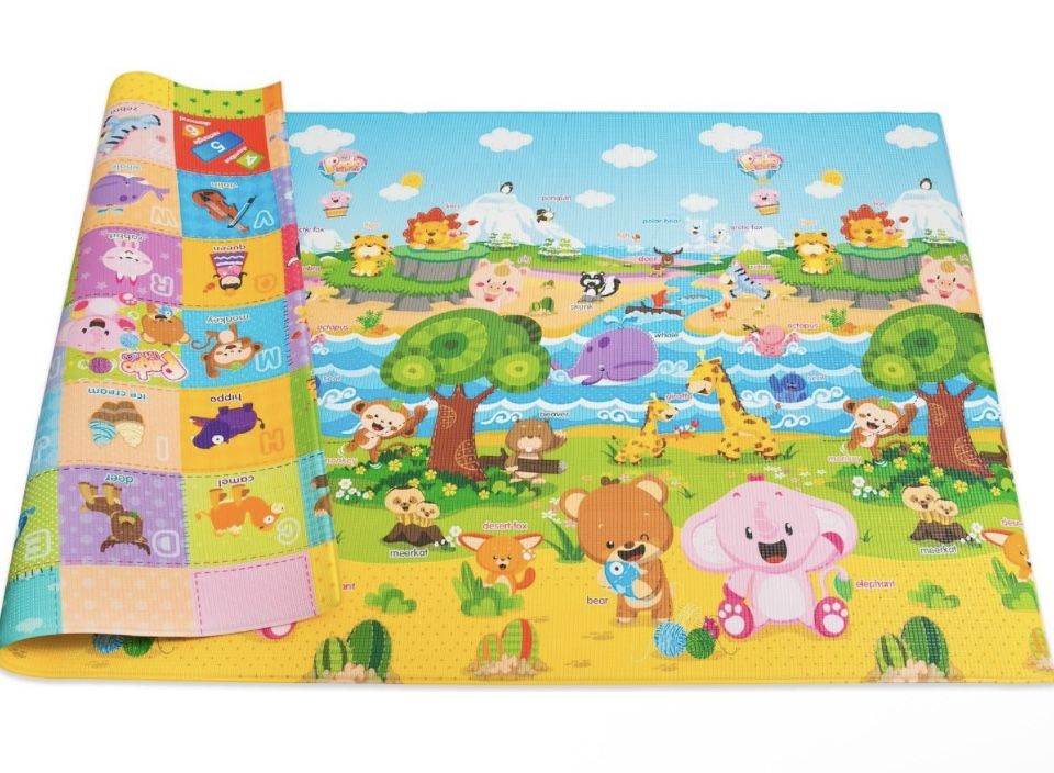 Baby Care Play Mat Large 82'' x 55'' Original One-Piece Reversible Rollable Waterproof New