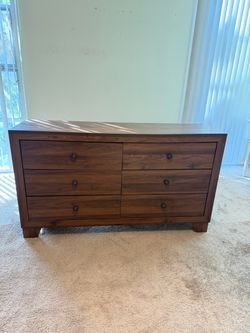 Walnut Brown 6 Drawer Dresser
