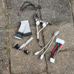 older computer cables and components, including: 