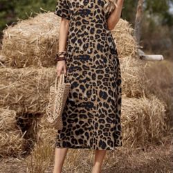 Leopard Print Pocket Tunic Dress Emery Rose