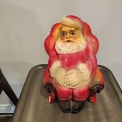 VINTAGE CHALKWARE Sitting Santa Claus  Bank 8.5" TALL