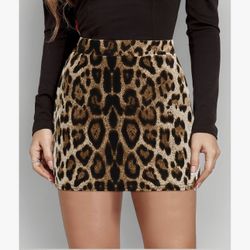 Sexy Leopard-Print Skirt with Built-in Shorts — Short Pencil Miniskirt