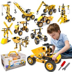 Brand New HOMETTER Educational Building Toys, STEM Learning Toy, 10 In 1 Construction Set For Preschool Kids, Engineering Toys Creative Set, Christmas