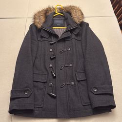 Zara Man Fur Hood Coat - Size L