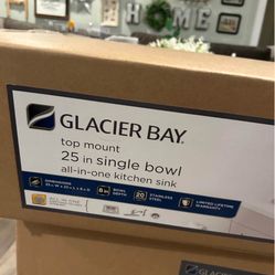 Single Bowl Stainless Steel 25” Drop-in Kitchen Sink with Faucet and Sprayer New