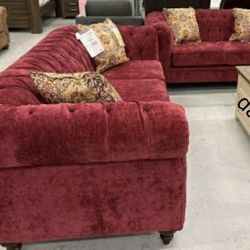 Brooks Sofa and Loveseat/England Furniture/Brand New Large Comfy Red Couch  