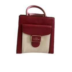 ALDO Red Crocodile Embossed Top Handle Bag Gold Hardware Clochette Key