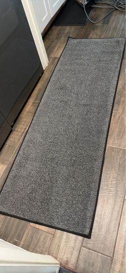 Gray Runner Rug with Black Border