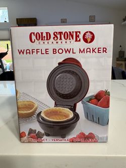 NEW IN THE BOX  This Cold Stone Creamery Waffle Bowl Maker features a red exterior and a non-stick cooking https://offerup.com/redirect/?o=c3VyZmFjZS5