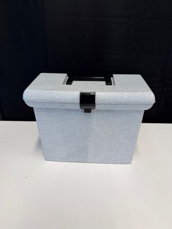 Speckled Grey Plastic Utility Box with Black Handle