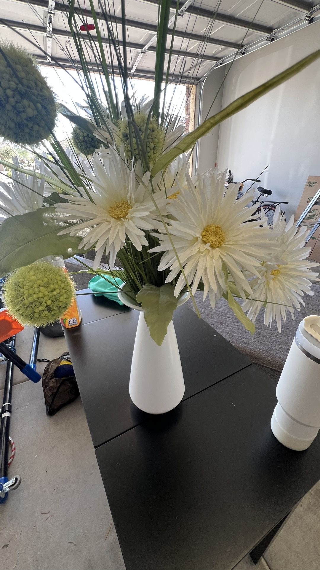 Spring flower setup with vase