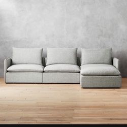 Cb2 Grey Linen Lumin Sectional 