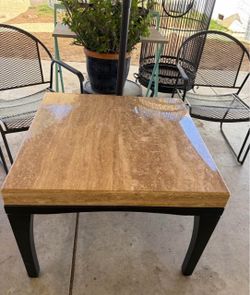 Square Side Table with Stone Top