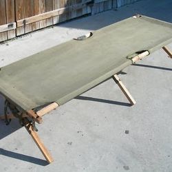 3 Vintage Canvas Folding Cots
