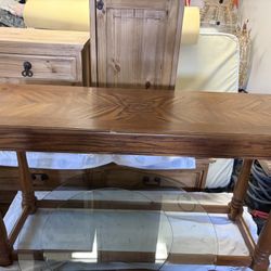 Wood Oak Sofa/Coffee Table