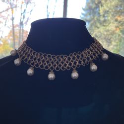 Vintage Choker With Pearls 