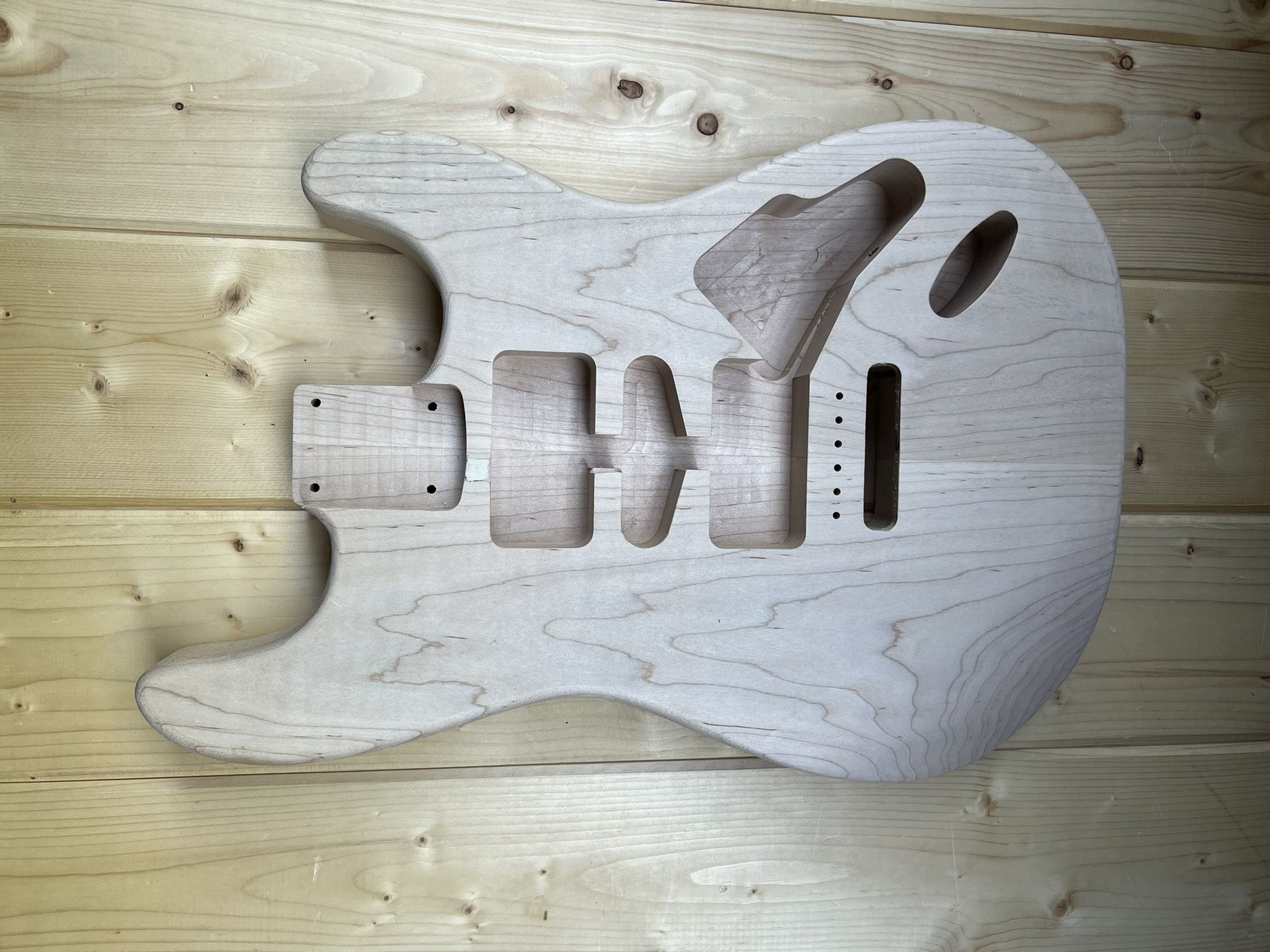 Stratocaster Body/ Unfinished/CNC Machine/ 2-piece Glued Hard Maple/ Guitar Body/ Weight:4.5lds