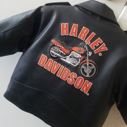Harley Davidson Toddler Leather Jacket- Embroidery For Boys And Girls