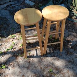 2-wooden Bar Stools (29"ht. )