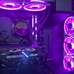 Custom Pc And Gaming Set Up With 2 Monitors