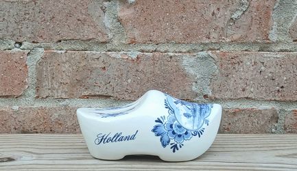 Vintage Delft Blauw Clog Coin Bank