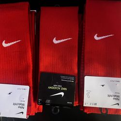 🔥🔥🔥Brand New Red Dri Fit & Nike Academy Knee High With White Nike Check🔥🔥🔥Retail 18.00 Only Asking For 10.00