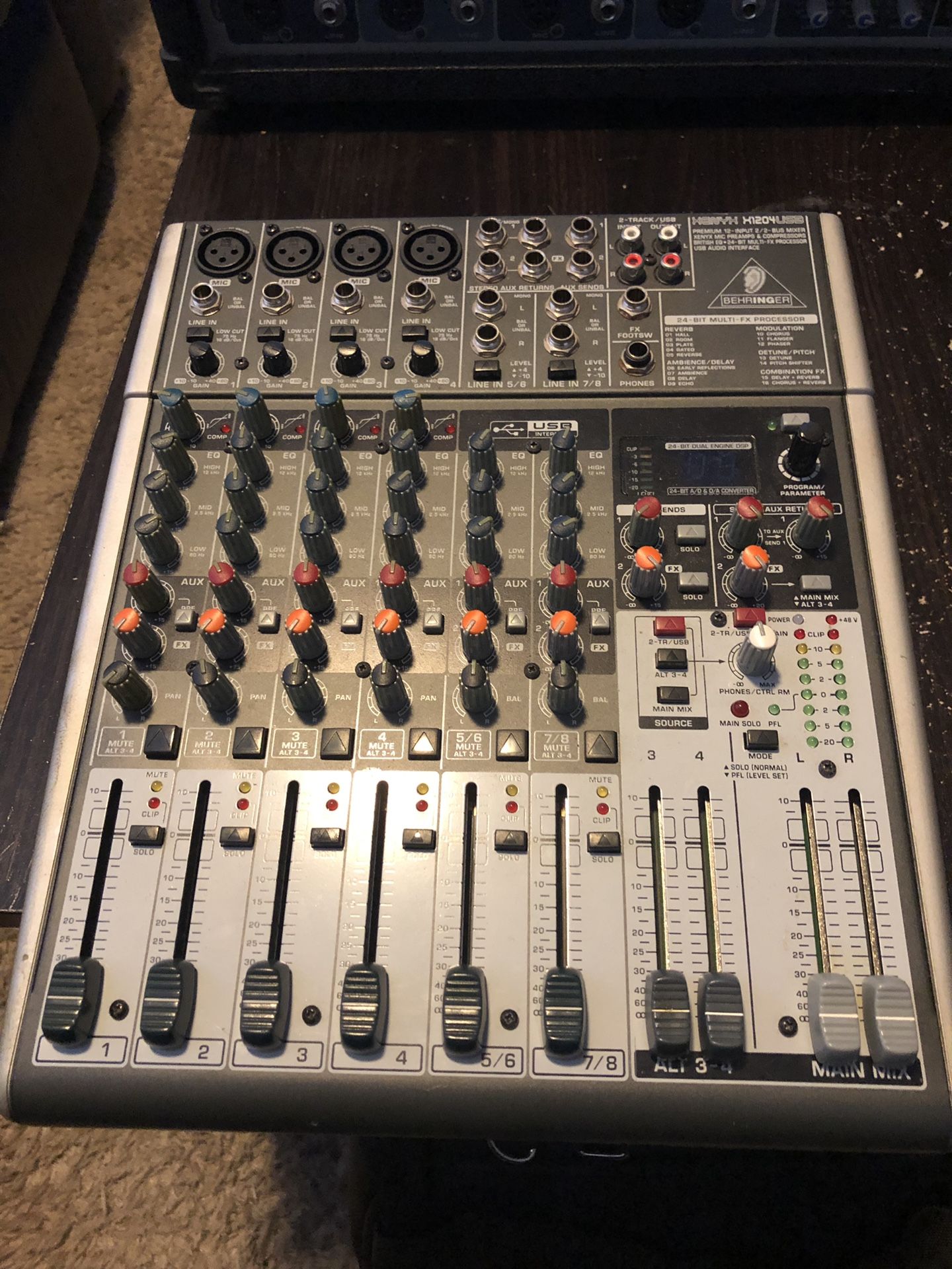 Behringer Xenyx H1204 USB 8 Channel powered Mixing Board for Sale in
