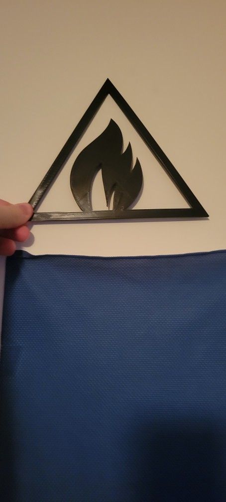 Fire Element Symbol Wall Art In Black