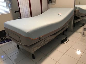 Adjustable frame EX long Twin bed frame with tempur-pedic mattress