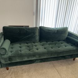 Green Velvet Couch 