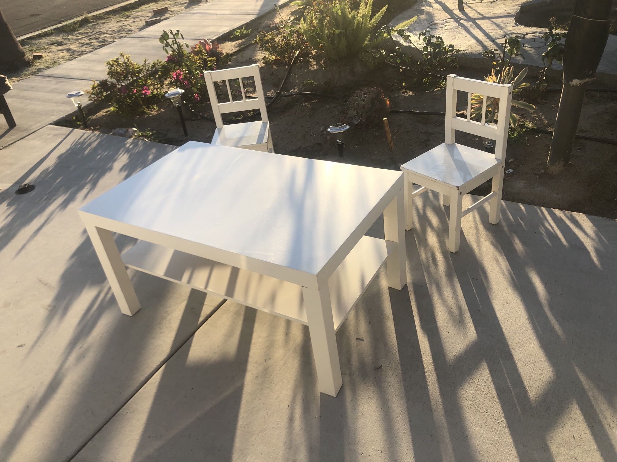 Just Table ,,chairs Sold Table Size : High 18” Depth 22” Length 35”
