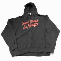 Real Hasta La Muerte, Anuel AA Album,Unisex, Black Hoodie Red Print
