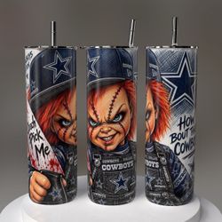 Dallas Cowboys Chucky Horror Skinny Tumbler