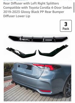 Corolla 2019-23 rear diffuser and side lips