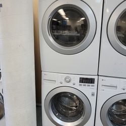LG Front Loading Washer And Stackable Gas Dryer Set 