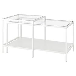 IKEA White Glass Nesting Tables