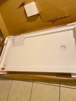 SlimLine 60 in. x 30 in. Single Threshold Shower Pan Base in White with Right