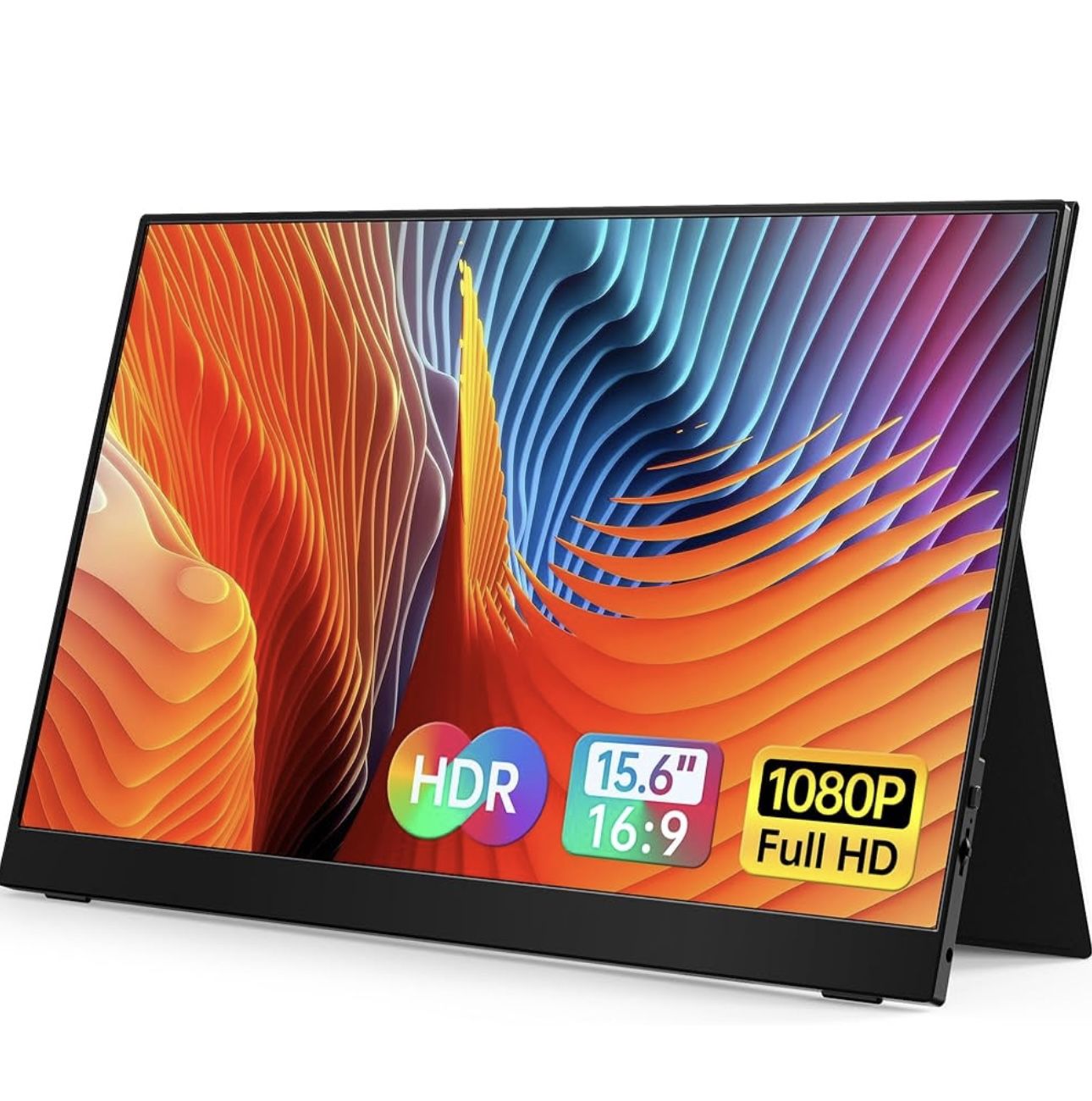 VILVA Portable-Monitor-for-Laptop - 15.6'' 1080P FHD IPS Display USB-C HDMI Portable Monitor for Laptop with Cover and Speakers External Monitor for L