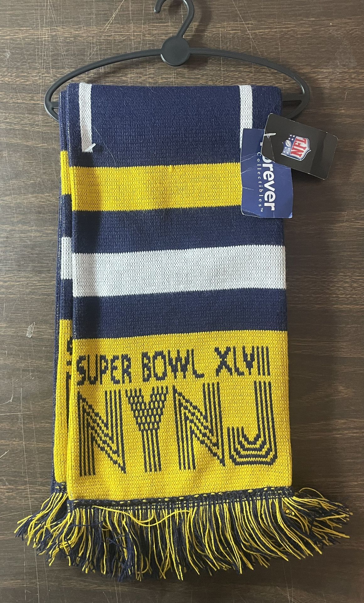 NFL Super Bowl XLVIII 48 scarf New Jersey New York MetLife Broncos Seahawks NWT