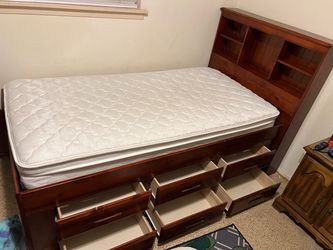 Twin bed frame + mattress