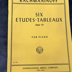 Rachmaninoff Étude Tableaux Sheet Music Book For Piano