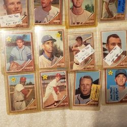 12 1962 Baseball Cards all For $25