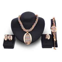 New necklace, earrings and bracelet set - bridal banquet jewelry set