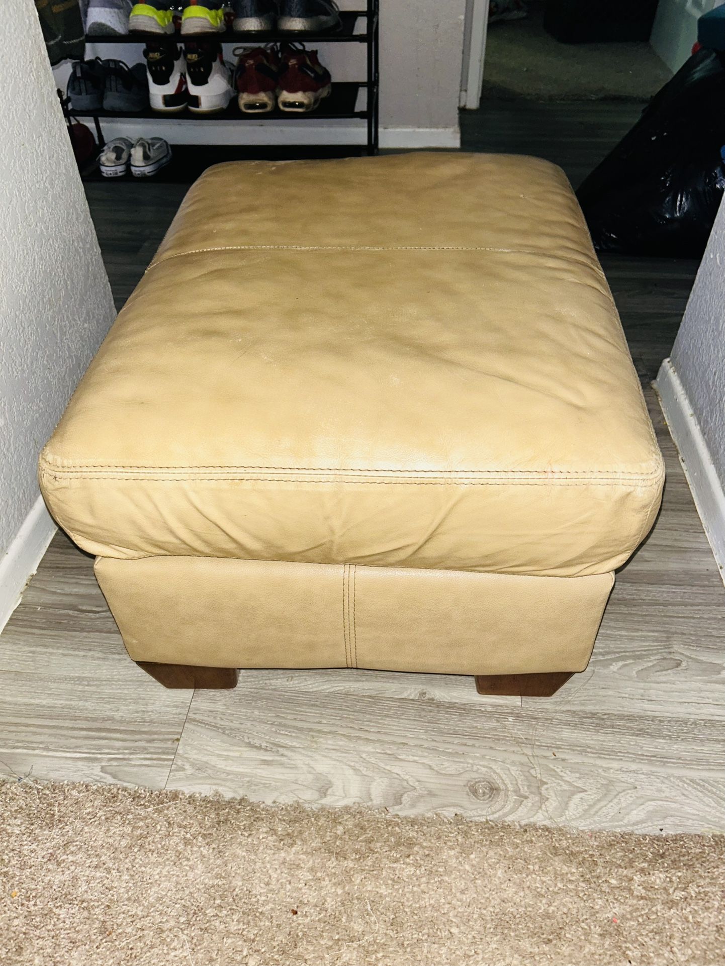 Cream Ottoman